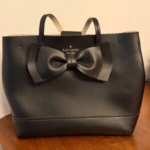 Kate Spade Black Leather Bow Tote